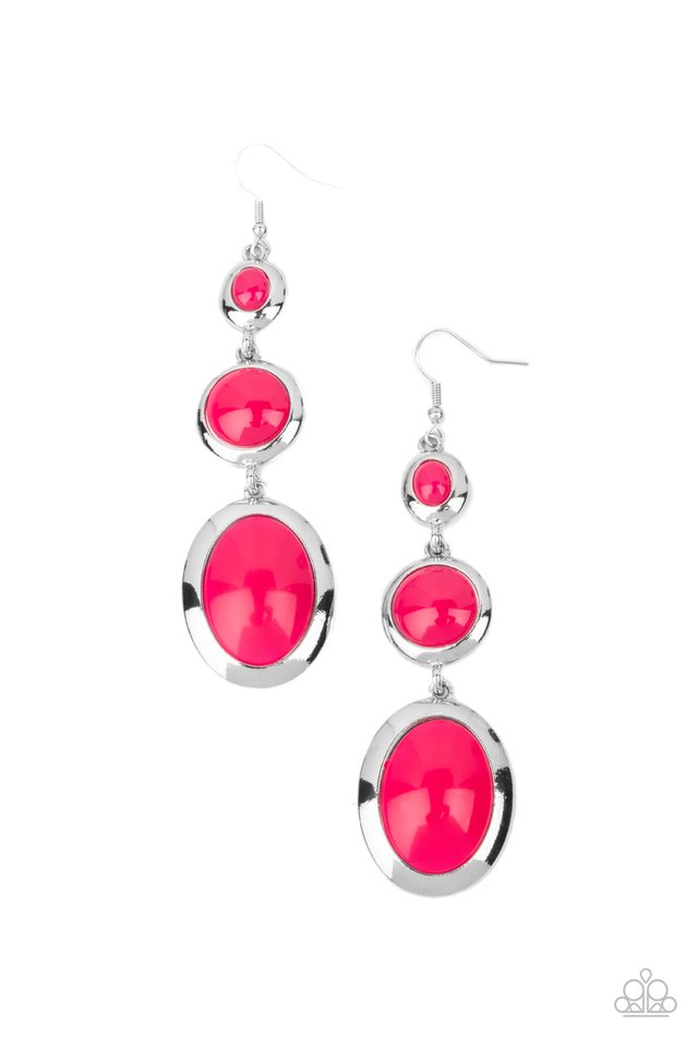 ​Retro Reality - Pink - Paparazzi Earring Image