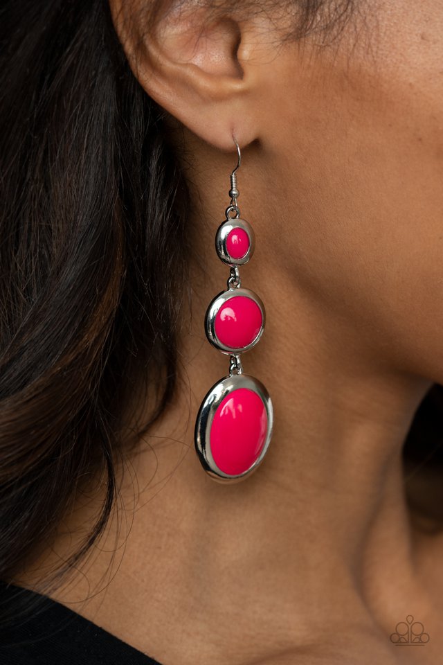 ​Retro Reality - Pink - Paparazzi Earring Image