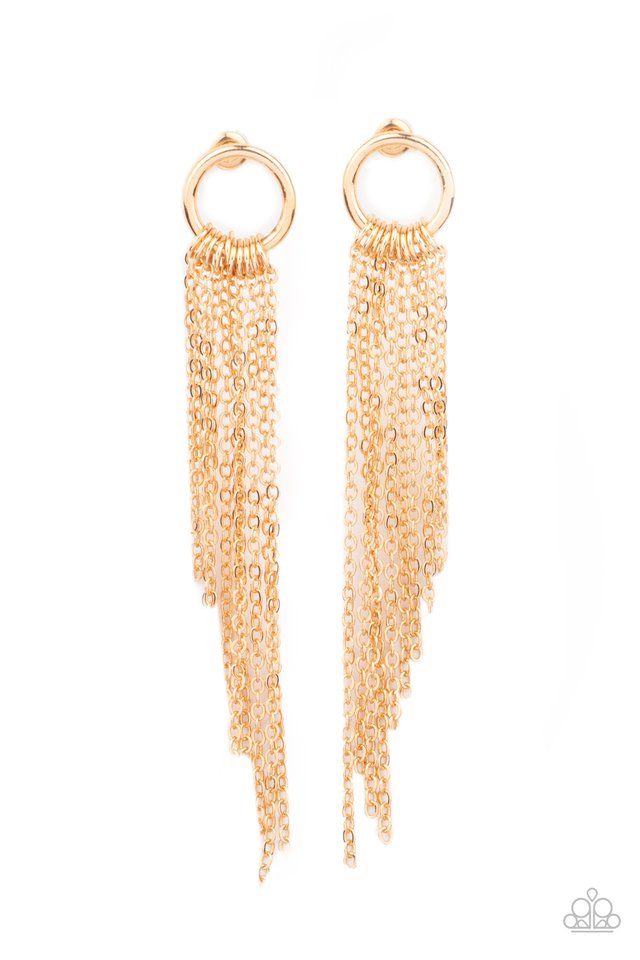 Divinely Dipping - Gold - Paparazzi Earring Image