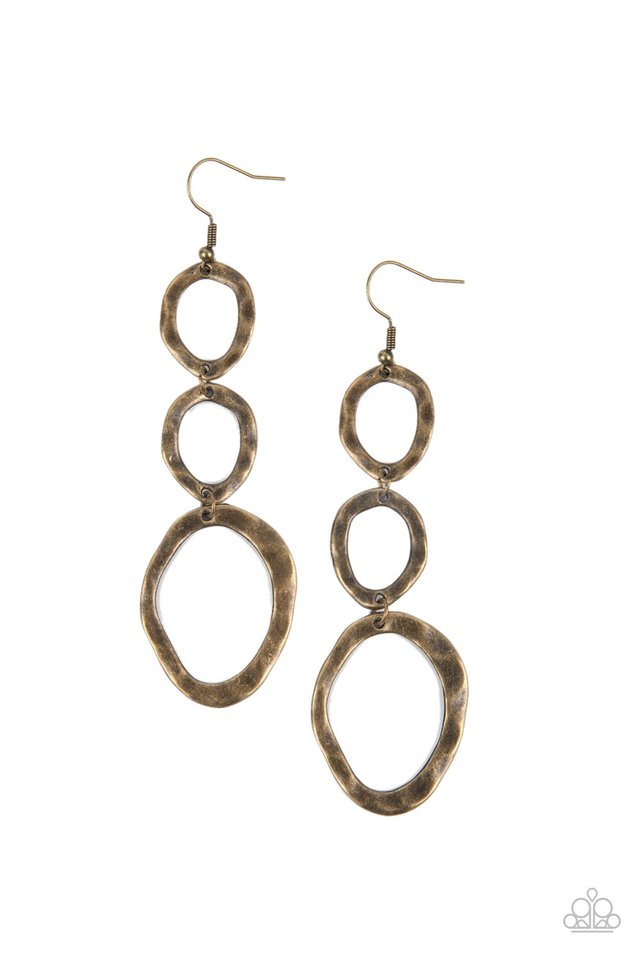 So OVAL It! - Brass - Paparazzi Earring Image