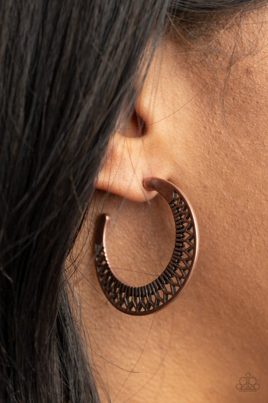 Bada BLOOM! - Copper - Paparazzi Earring Image
