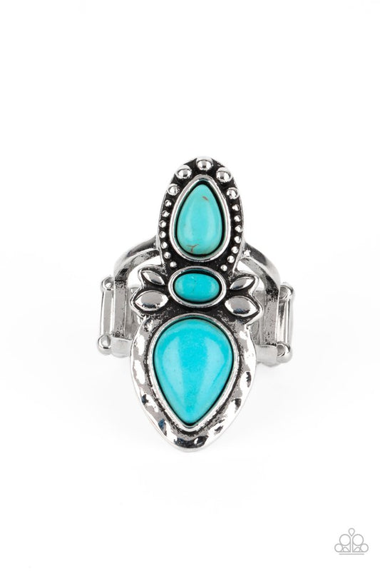 ​In a BADLANDS Mood - Blue - Paparazzi Ring Image