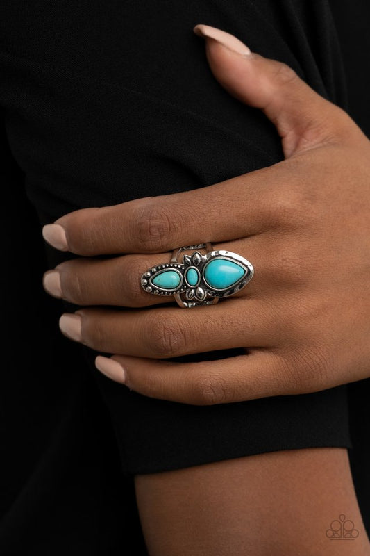 ​In a BADLANDS Mood - Blue - Paparazzi Ring Image