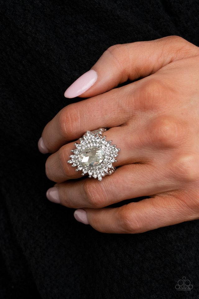 ​Five-Star Stunner - White - Paparazzi Ring Image