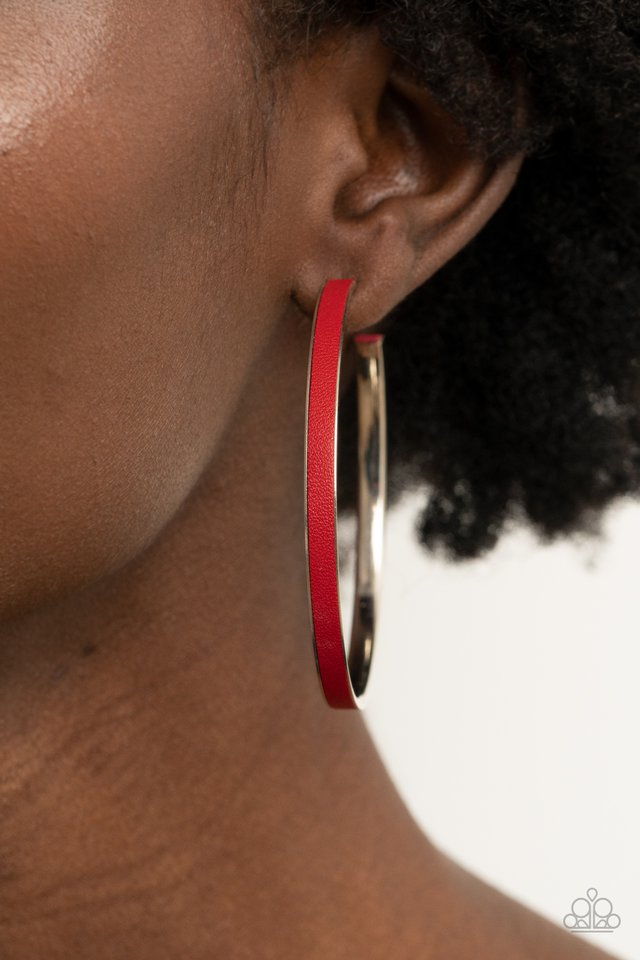 ​Fearless Flavor - Red - Paparazzi Earring Image