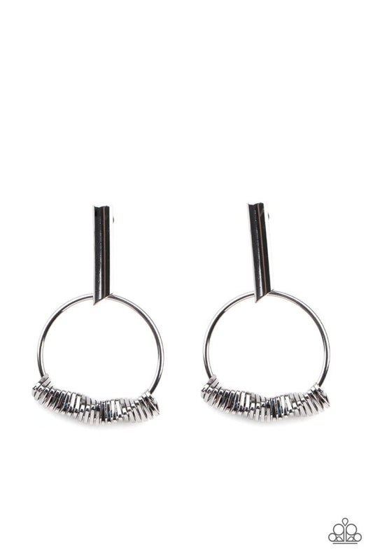 Set Into Motion - Black - Paparazzi Earring Image