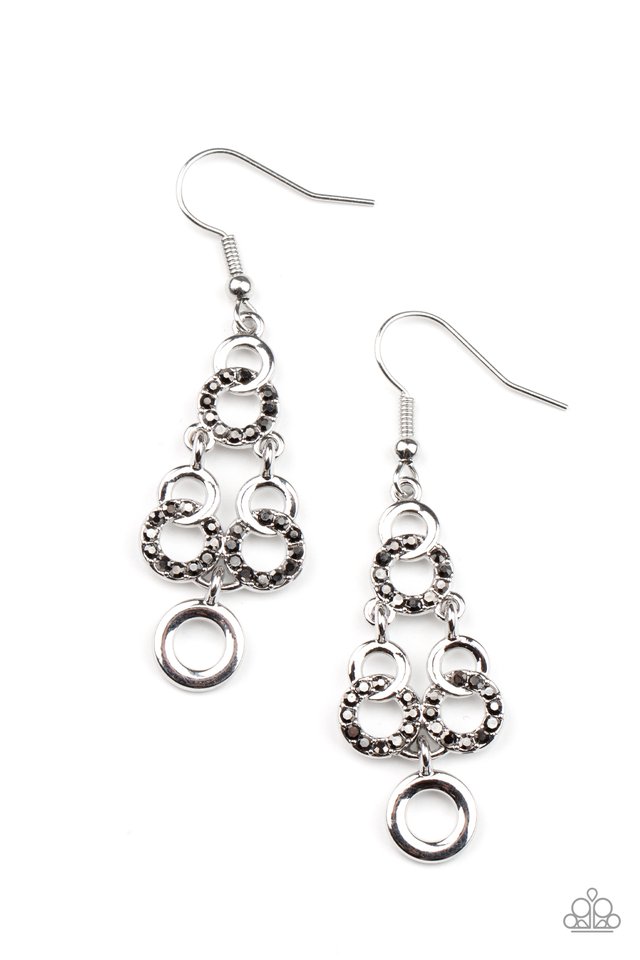 Luminously Linked - Silver - Paparazzi Earring Image