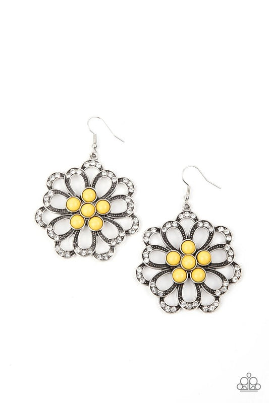 Dazzling Dewdrops - Yellow - Paparazzi Earring Image