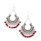 ​GLOW Down In Flames - Red - Paparazzi Earring Image