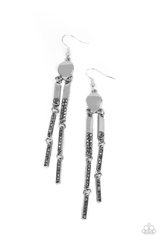 Defined Dazzle - Silver - Paparazzi Earring Image