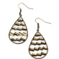 Glitzy Grit - Brass - Paparazzi Earring Image