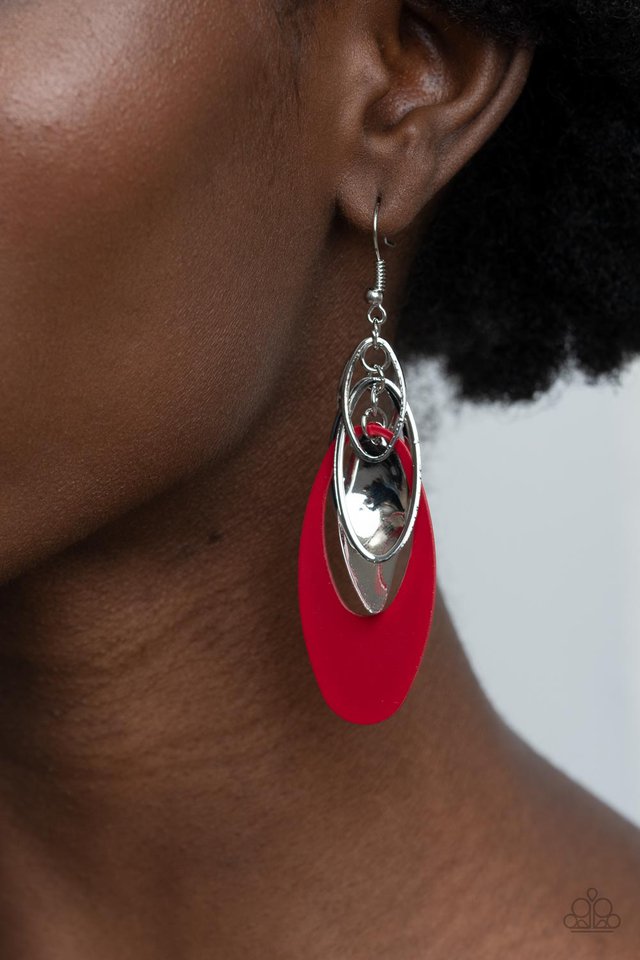 Ambitious Allure - Red - Paparazzi Earring Image