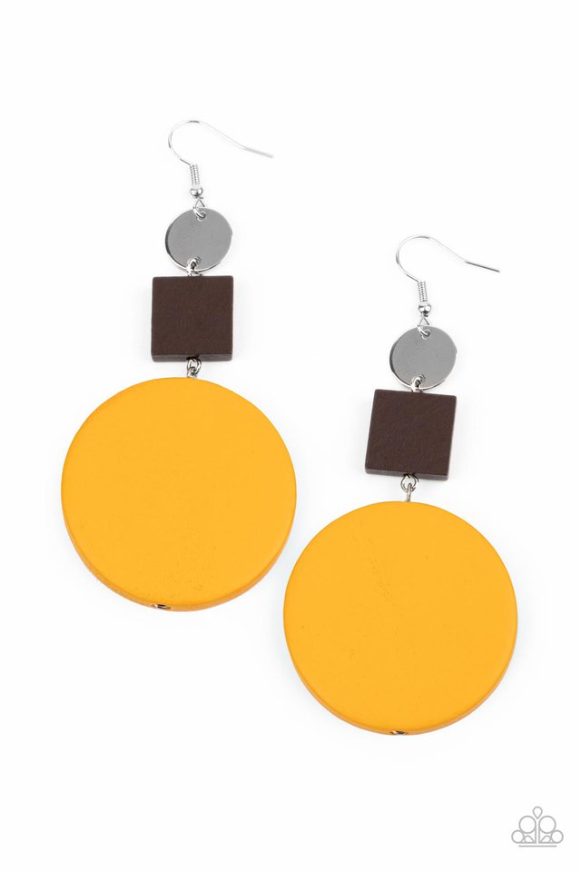 Modern Materials - Yellow - Paparazzi Earring Image