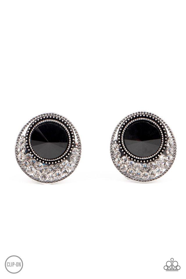 ​Off The RICHER-Scale - Black - Paparazzi Earring Image