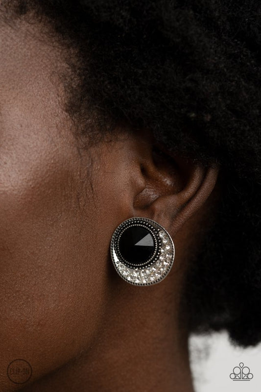 ​Off The RICHER-Scale - Black - Paparazzi Earring Image