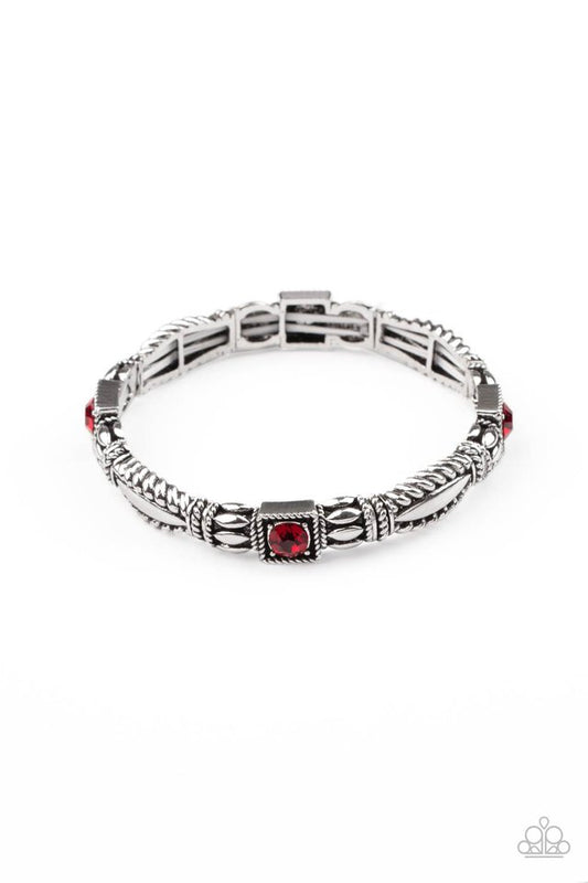 Get This GLOW On The Road - Red - Paparazzi Bracelet Image