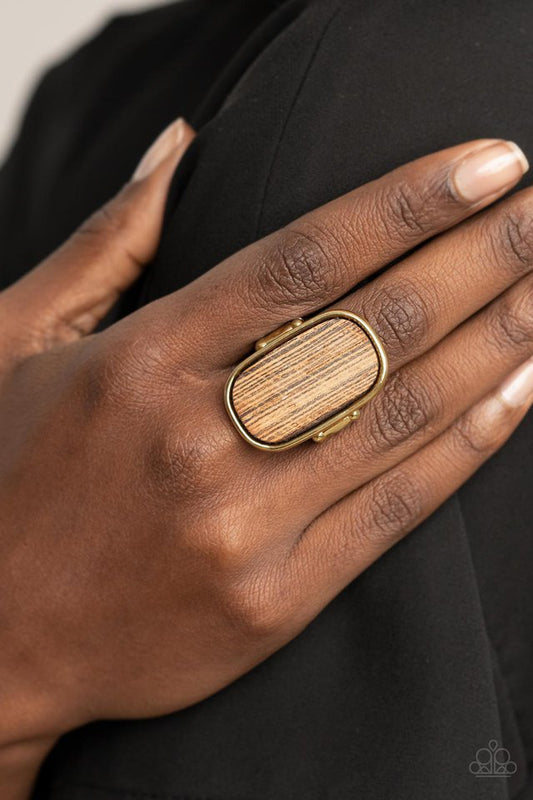 ​Reclaimed Refinement - Gold - Paparazzi Ring Image