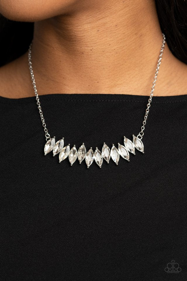 ​Icy Intensity - White - Paparazzi Necklace Image