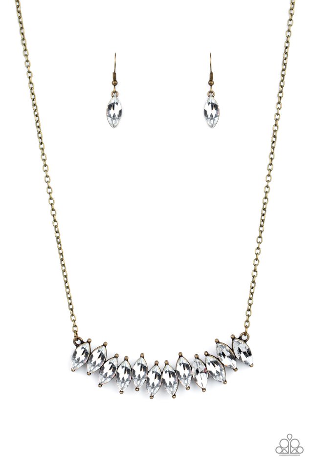 Icy Intensity - Brass - Paparazzi Necklace Image