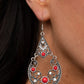 Bohemian Ball - Red - Paparazzi Earring Image