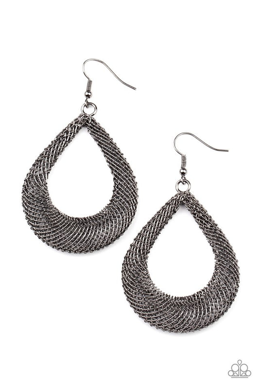 A Hot MESH - Black - Paparazzi Earring Image