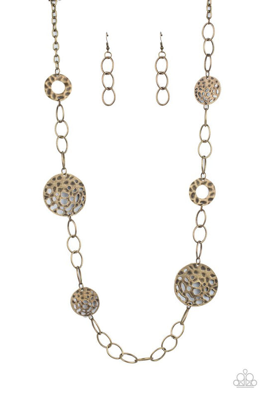 ​HOLEY Relic - Brass - Paparazzi Necklace Image