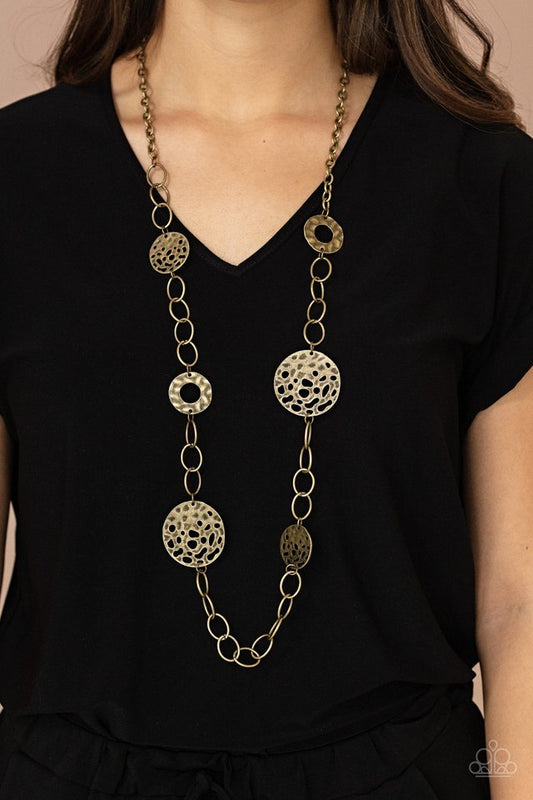 ​HOLEY Relic - Brass - Paparazzi Necklace Image