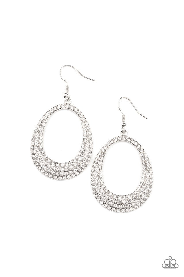 ​Life GLOWS On - White - Paparazzi Earring Image