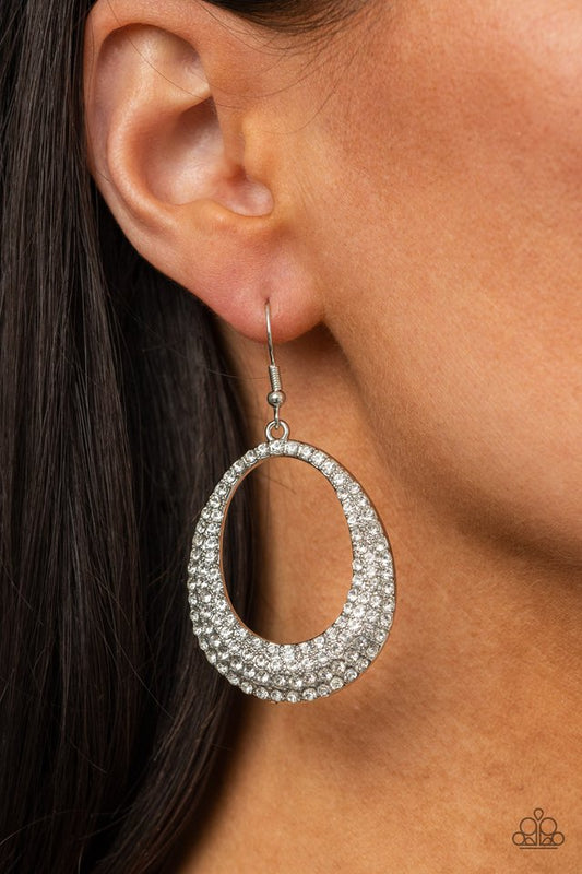 ​Life GLOWS On - White - Paparazzi Earring Image