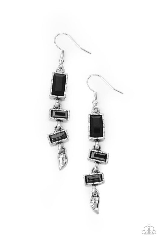 ​Modern Day Artifact - Black - Paparazzi Earring Image