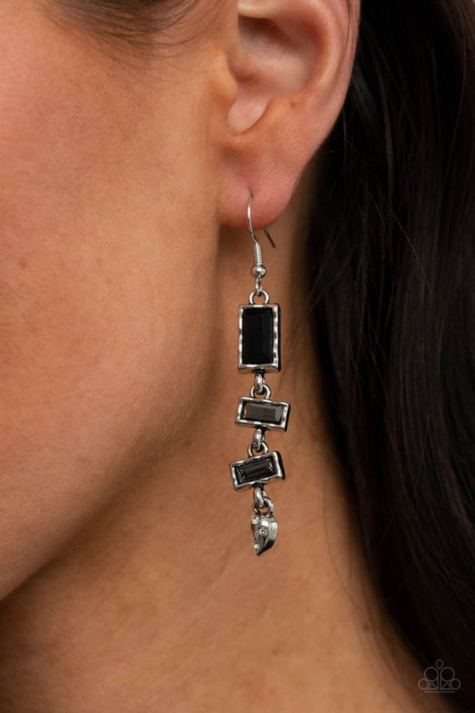 ​Modern Day Artifact - Black - Paparazzi Earring Image