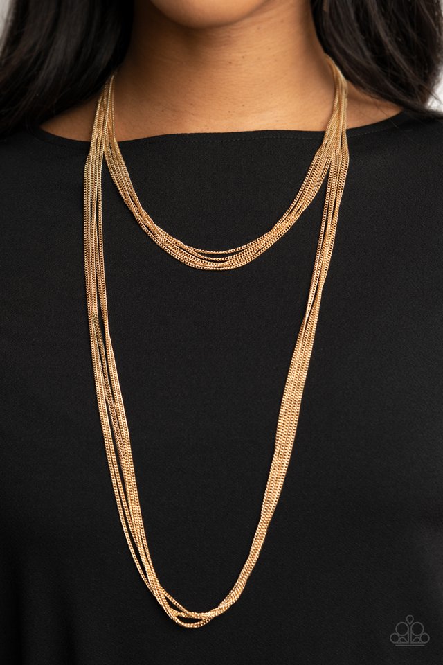 Save Your TIERS - Gold - Paparazzi Necklace Image
