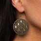 Medallion Stallion - Brass - Paparazzi Earring Image