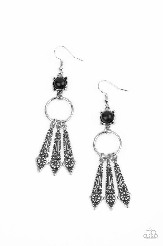 Prana Paradise - Black - Paparazzi Earring Image