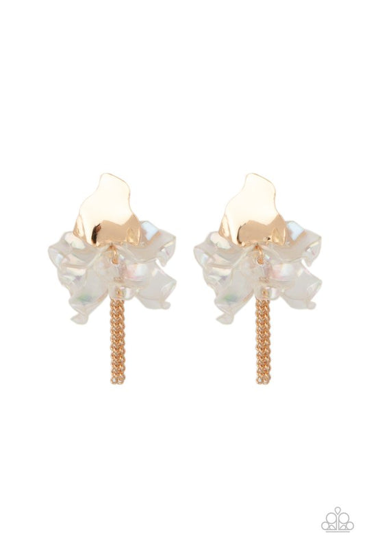 ​Harmonically Holographic - Gold - Paparazzi Earring Image