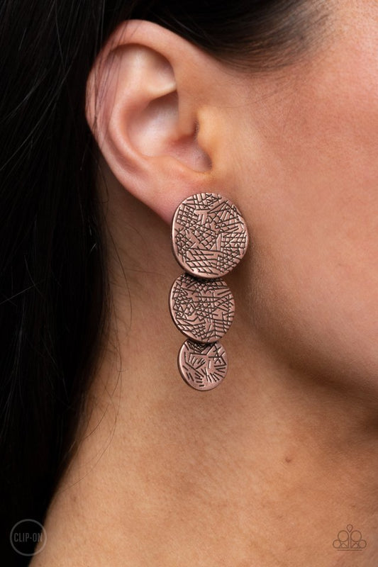 ​Ancient Antiquity - Copper - Paparazzi Earring Image