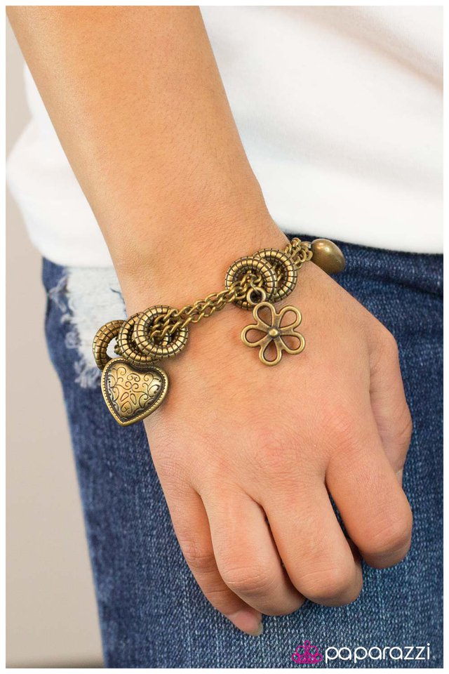 Paparazzi Bracelet ~ Turn On the Charm - Brass