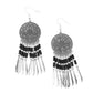 Sun Warrior - Black - Paparazzi Earring Image