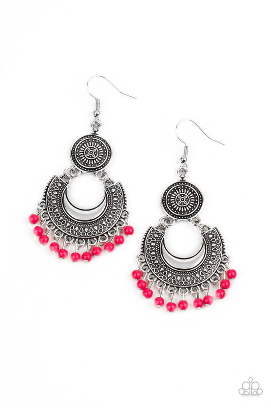 Yes I CANCUN - Pink - Paparazzi Earring Image