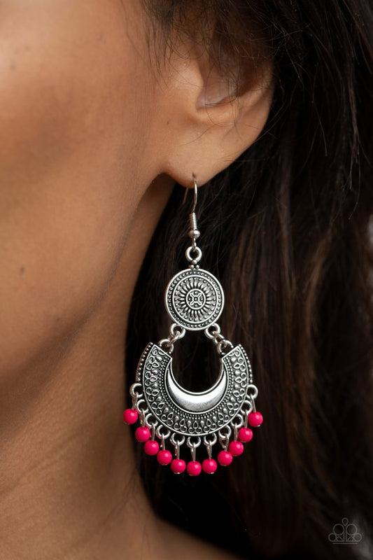 Yes I CANCUN - Pink - Paparazzi Earring Image