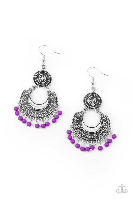 Yes I CANCUN - Purple - Paparazzi Earring Image