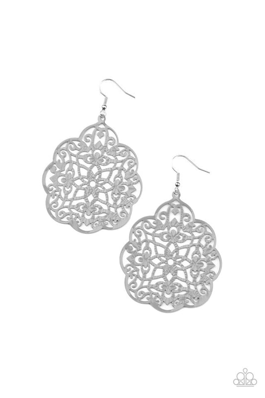 ​Mediterranean Eden - Silver - Paparazzi Earring Image