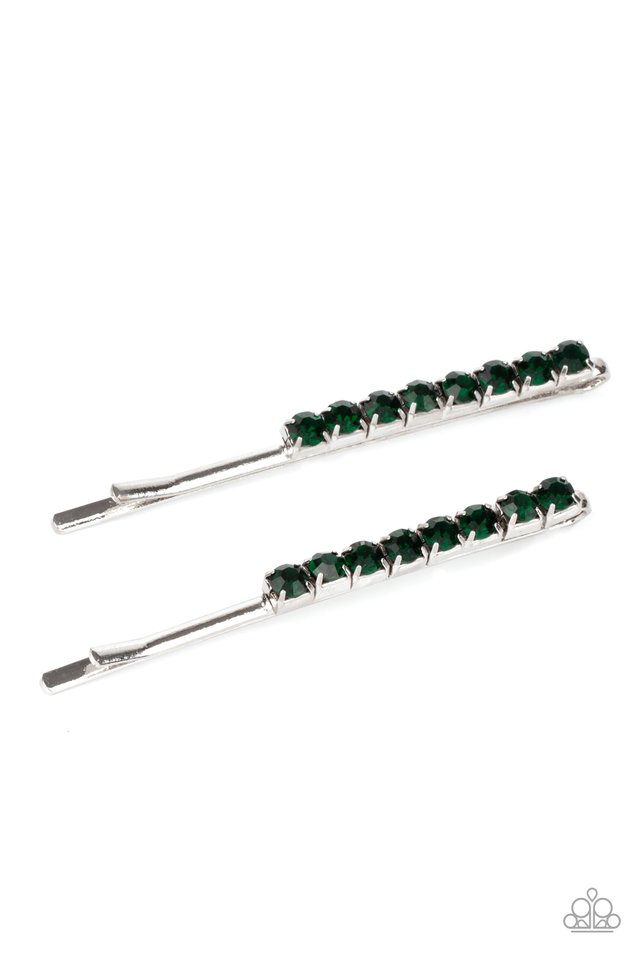 Satisfactory Sparkle - Green - Paparazzi Hair Accessories Image