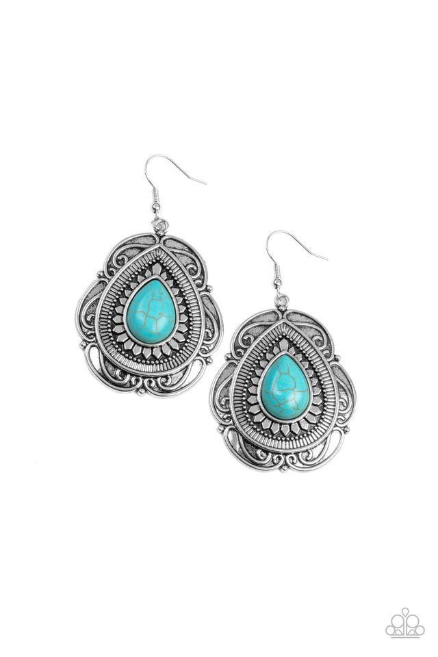 Mountain mover blue 2024 earring paparazzi