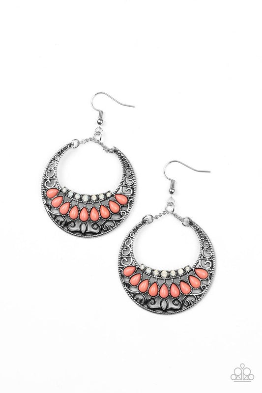 Crescent Couture - Orange - Paparazzi Earring Image