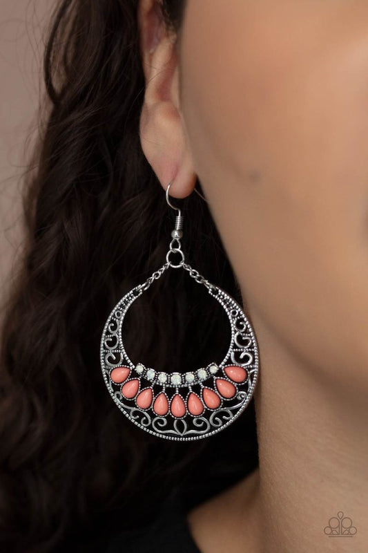 Crescent Couture - Orange - Paparazzi Earring Image