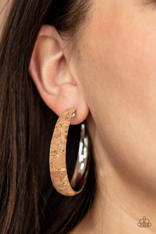 A CORK In The Road - Silver - Paparazzi Earring Image