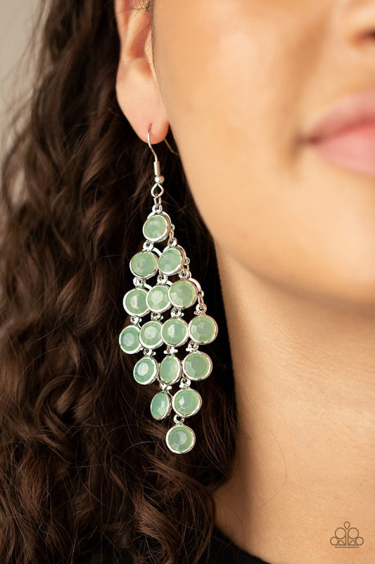 With All DEW Respect - Green - Paparazzi Earring Image