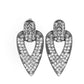 Blinged Out Buckles - White - Paparazzi Earring Image