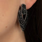 Blinged Out Buckles - Black - Paparazzi Earring Image